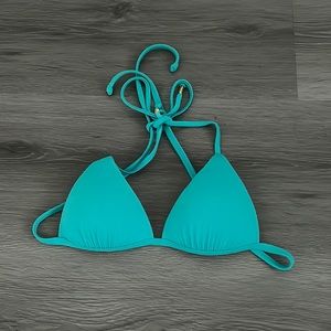 Voda Swim Envy Push Up String Bikini Top in Teal, Small